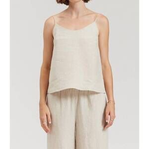 NEW THERE-ELSEWHERE linen tank top in greige